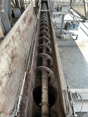 10" x 18' Thomas Screw Conveyor, Stainless 1 HP, Knife Valves
