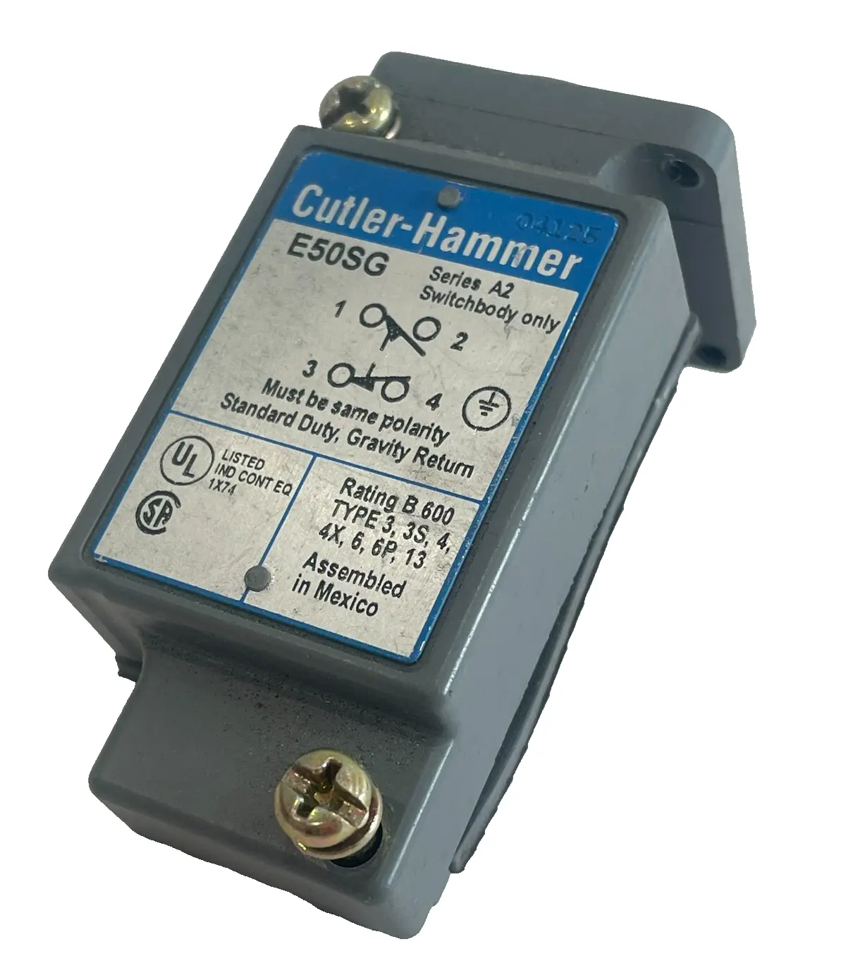 NEW CUTLER-HAMMER E50SG LIMIT SWITCH BODY ONLY SER. A2