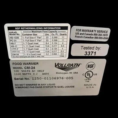 USED VOLLRATH CM-24