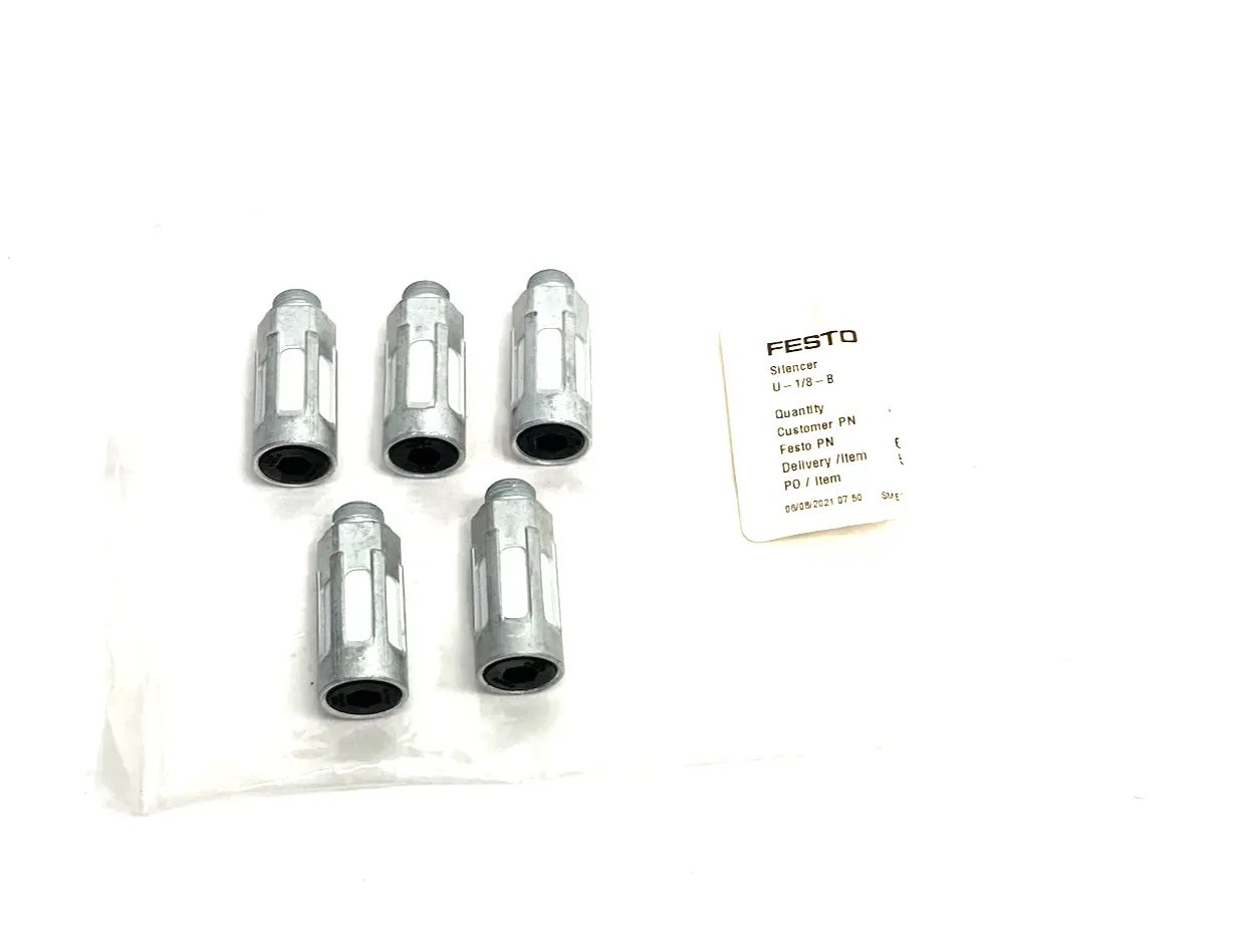 New | in-Stock Festo Pneumatic Silencer Muffler G1/8" Threads 6841 5-PACK Muffler Equipment Michigan US | Maverick Industrial Sales #1413492