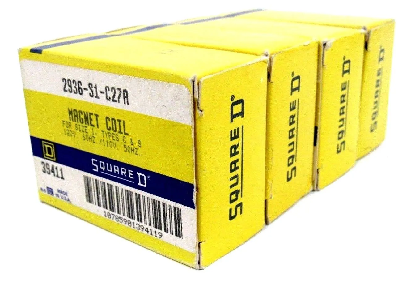 NEW LOT OF 4 SQUARE D 2936-S1-C27A COIL 2936S1C27A