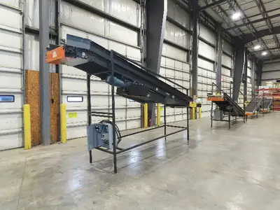 Alvey 28"x 17' Slider Bed 24" Belt Incline Conveyor Variable Speed Drive 460V