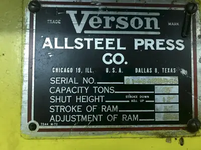 USED 1968 VERSON 208-65