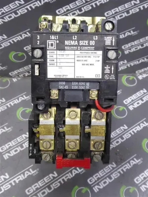 Square D 8536 SA0 12 Size 00 Motor Starter 1-1/2 or 2 HP 120V Coil Used