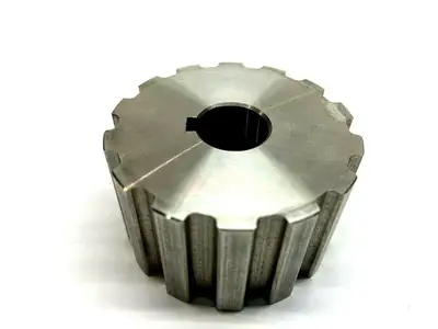 Steel 14 Tooth 55mm Diameter 31mm Wide 15mm Keyway w/ Setscrew Drive Gear - New – Open Box