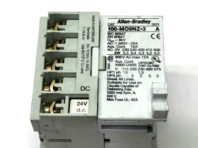 Used Allen Bradley Ser. A Auxiliary Contact 24VDC DAMAGED DIN RAIL LATCH Contact Blocks Michigan US | Maverick Industrial Sales #1456795