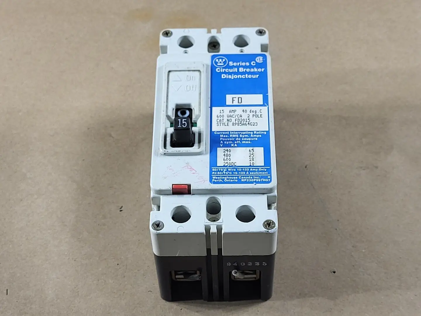 USED WESTINGHOUSE FD2015