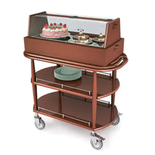 Geneva Oval Dessert Cart w/ Display Case Design (70355)