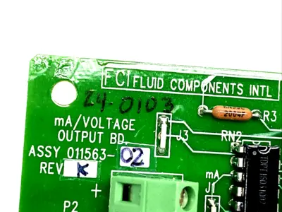 011563-02 | Fluid Components Intl.  Rev. K mA/Voltage Output Circuit Board - For parts or not working