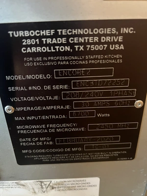 Used TURBOCHEF ENCORE2 Ovens Florida US | BAM Discount Restaurant Equipment #1507767