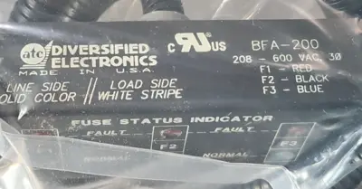 Diversified Electronics BFA200 FUSE STATUS INDICATOR. Loc3D-22