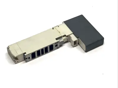 USED SMC 5-PORT SOLENOID VALVE 24VDC 3-POSITION CLOSED CENTER