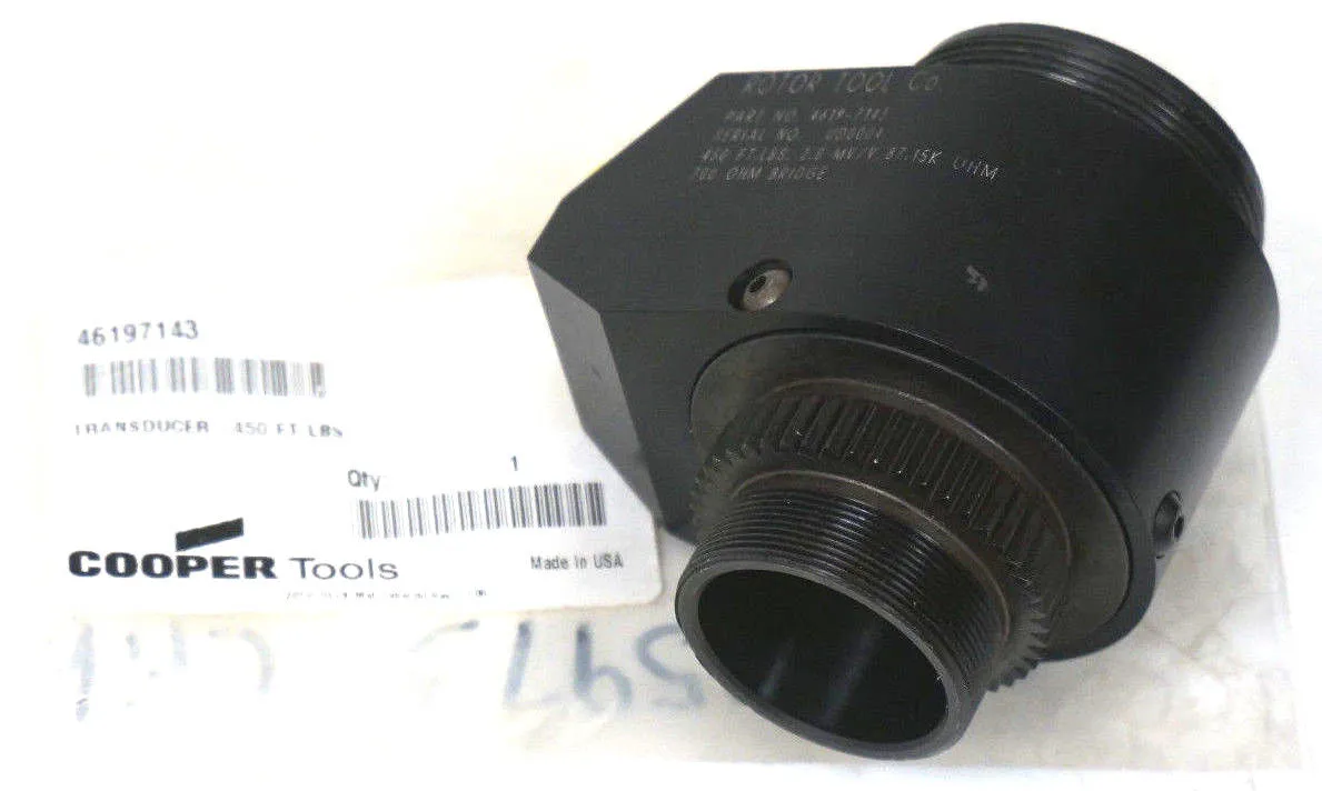COOPER/ROTOR TOOLS 4619-7143 TRANSDUCER 450 FT. LBS, 700 OHMS, 46197143
