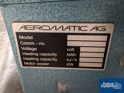 USED Aeromatic-Fielder Aeromatic-Fielder Fluid Bed Dryer, Model STREA-1