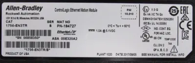 USED ALLEN BRADLEY 1756-EN3TR CONTROLLOGIX ETHERNET MODULE SER.B 1756EN3TR