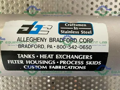 USED ALLEGHENY BRADFORD STAINLESS STEEL SHELL AND TUBE HEAT EXCHANGER 6.3 SQ. FT