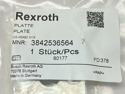 New | in-Stock Bosch Rexroth Plate CS: 45X90 M16 Conveyor Parts Michigan US | Maverick Industrial Sales #1502406