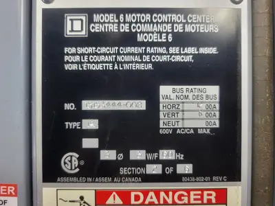 USED SQUARE D MODEL 6