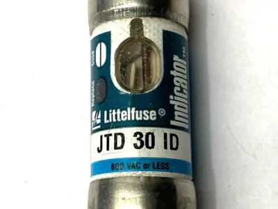 USED LITTELFUSE TIME DELAY INDICATOR FUSE CLASS J 600VAC 30A LOT OF 2