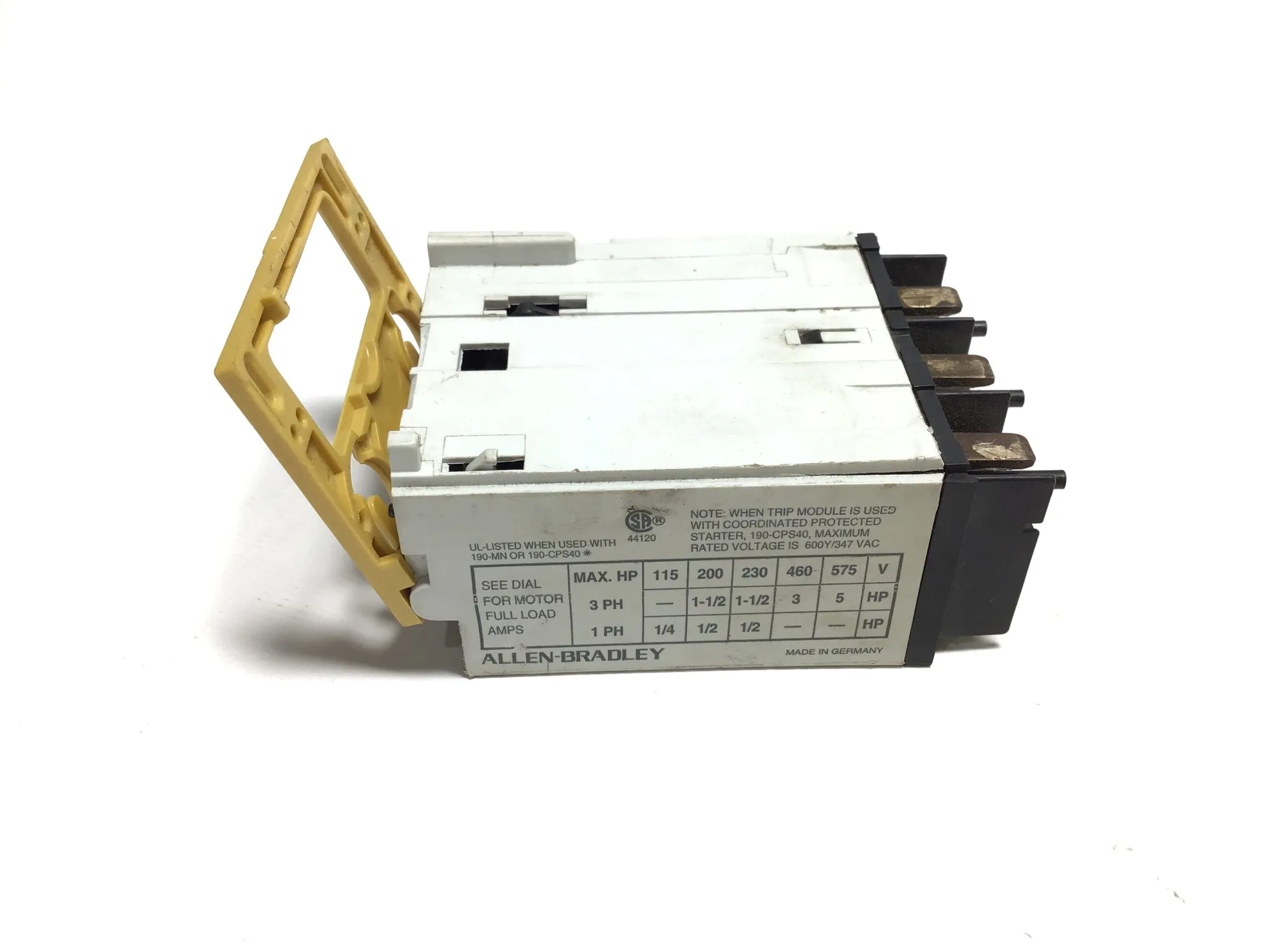 Allen-Bradley 190-MN/190-CPS40 Motor Protection Trip Block