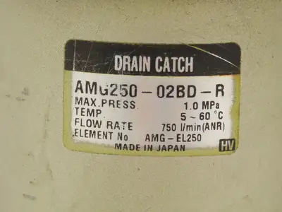 SMC AMG250-02BD-R Water Separator Drain Catch 1/4" NPT 1 MPa 750 l/min