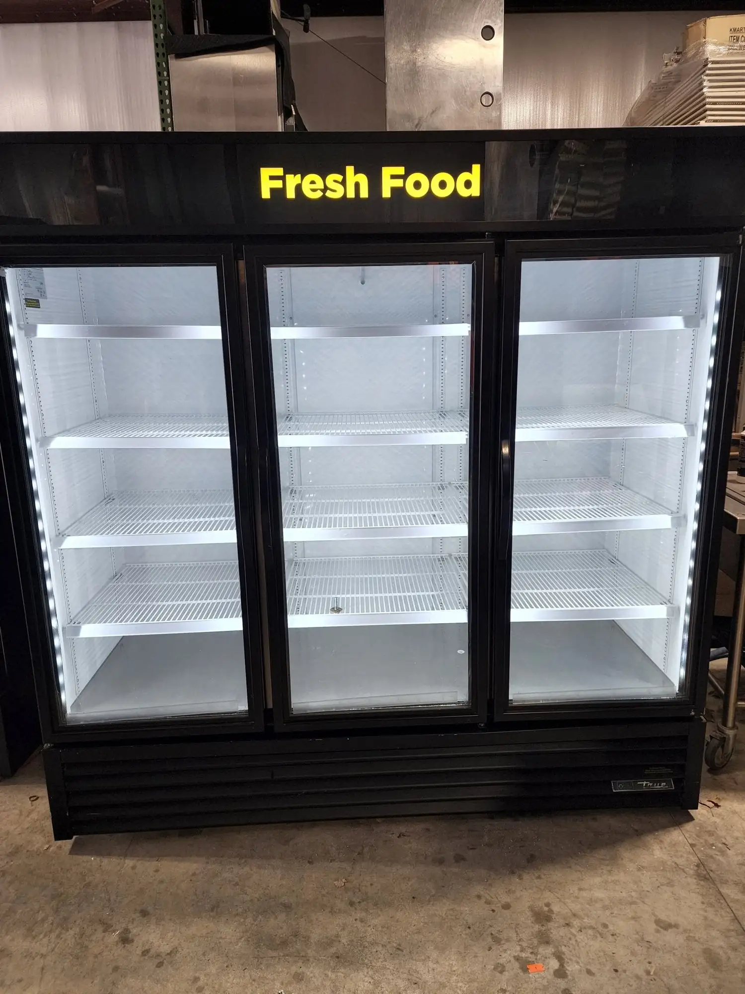Used True 2017 True GDM-72 - Glass 3-Door Reach-in Merchandising Cooler Refrigerator Display Refrigerators Illinois US | Falcon Restaurant Supply #1375682