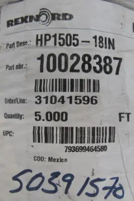 NEW REXNORD HP1505-18IN TABLETOP CHAIN 10028387 5FT