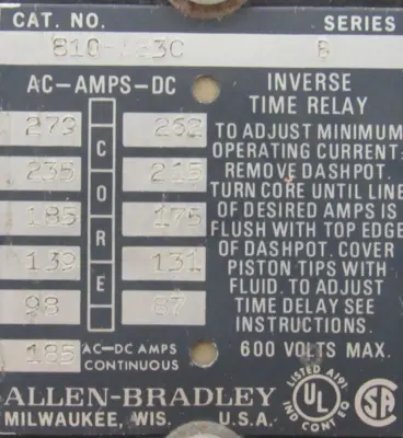NEW ALLEN BRADLEY 810-A23C TIME CURRENT RELAY SER.B 810A23C
