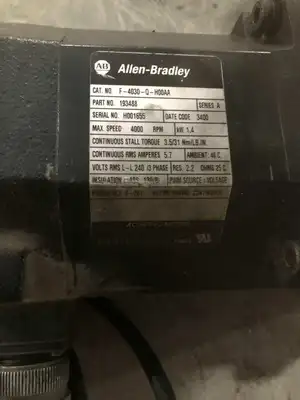 Allen-Bradley F-4030-Q-H00AA 1.4kW Servo Motor 4000RPM 3PH w/ PX115-010 10:1
