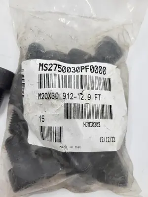 New | in-Stock BOLT M20X30 BLK OXIDE 912 - 12.9 FT SOCKET HEAD BOLT **NEW** Bolts | ND Industrial Surplus #1215756
