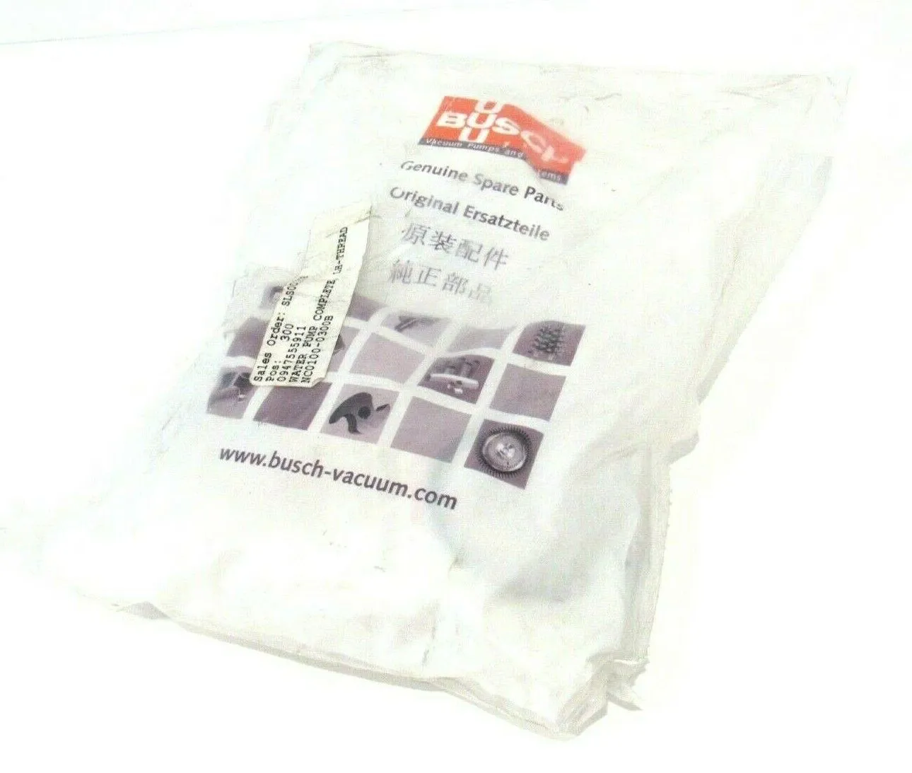 NEW BUSCH NC0100-0300B COMPLETE WATER PUMP KIT LH-THREAD NC01000300B