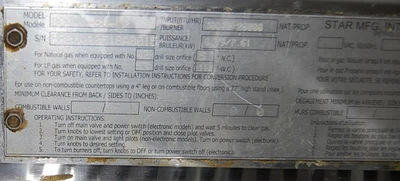 142-0542 Star 804HA-SU 24” Gas Countertop Step-Up Hot Plate