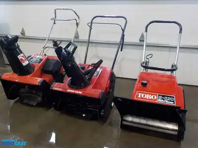 Lot of (3) Toro Snow Blowers Model S-620, CCR1000, CCR2000, All Have Keys, Untested