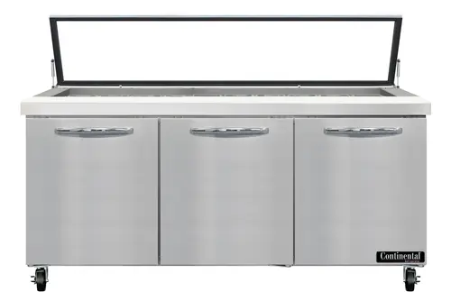 Continental SW72N30M-HGL 72" Sandwich/salad Prep Table W/ Refrigerated Base, 115v