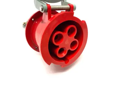 USED HUBBELL HEAVY DUTY IEC PIN & SLEEVE PLUG 3-PHASE 480VAC 60A