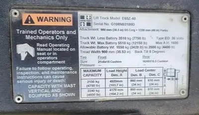 USED 2006 HYSTER E65Z-40