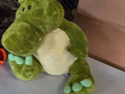 Lot of (4) Stuffed Animals - 24" Crocodile, 20" Elephant, 24" Dog, 12" Yolo Chipmunk