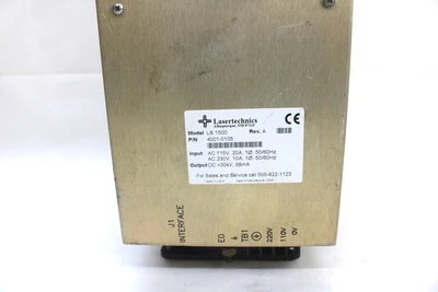 Laser Technics LS 1500 Power Supply AC 115V, 20A