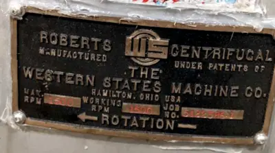 (4) Roberts-Western States G-16 48 x 30 perforate basket sugar centrifugals, 316SS.