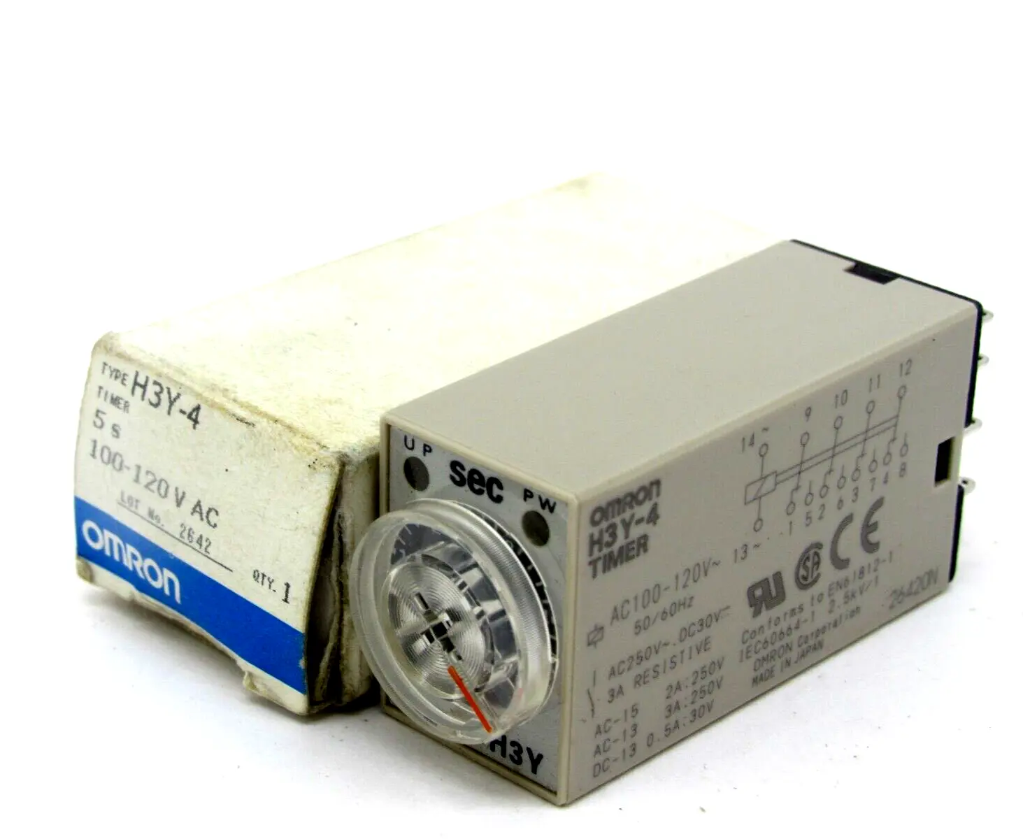 NEW OMRON H3Y-4 5S SOLID STATE TIMER 110/120VAC H3Y4