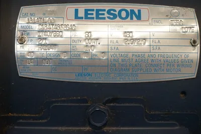 NEW LEESON 131471.00 MOTOR 2/1 HP. 1740/860 RPM. 460V. 3PH. 60HZ. 13147100