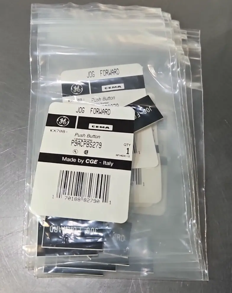 GE P9ACPBS279 push button sticker lot of 8 Loc4C20