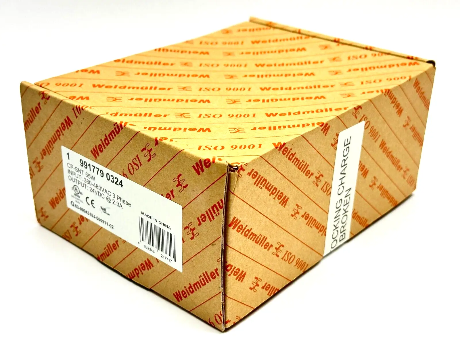 9917790324 | Weidmuller 991779 0324 CP-SNT 55W Power Supply 380-480VAC / 2.3A 24VDC - New
