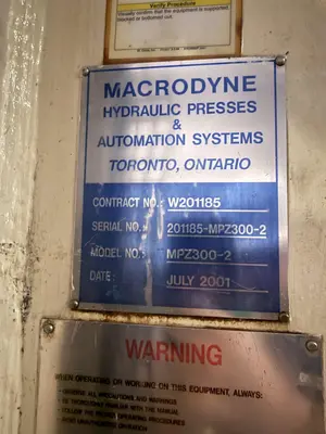 Used 2001 MACRODYNE N/A Hydraulic Presses Ohio US | G-2000, Inc. #1075530