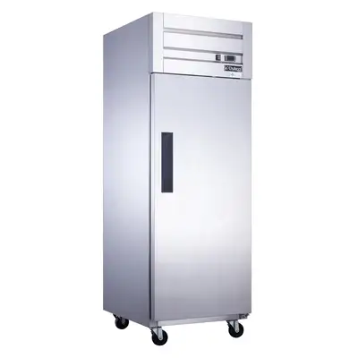 New | in-Stock Dukers New Dukers D28AR Commercial Single Solid Door Top Mount Reach-in Refrigerator in Stainless Steel Refrigerators Illinois US | Falcon Restaurant Supply #1376365