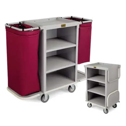 Forbes Industries Housekeeping Cart w/ (3) Shelves & (2) Bags - 24"L x 19"W x 36"H, Plastic (2292)