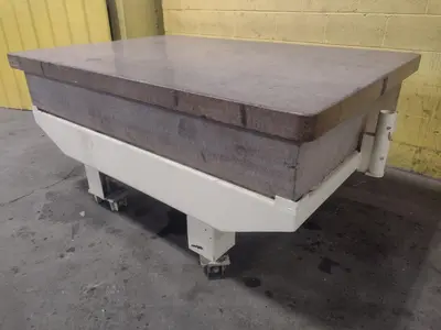 72 X 48" X 12" 4 LIP PINK GRANITE SURFACE PLATE WITH STAND: STOCK 17346