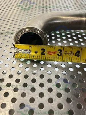 USED ITT PURE-FLO A216 4-WAY DIAPHRAGM STAINLESS STEEL VALVE W/ 1.5" SANITARY FITTING