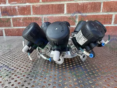 USED LOT OF 8 - BURKERT 2031 A 8.0 00 00 0000 9-WAY PNEUMATIC SOLENOID VALVE