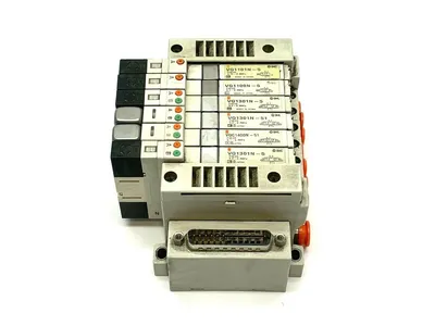 VV5Q11-06N7FU0-S | SMC  Manifold Base w/ Solenoids - For parts or not working